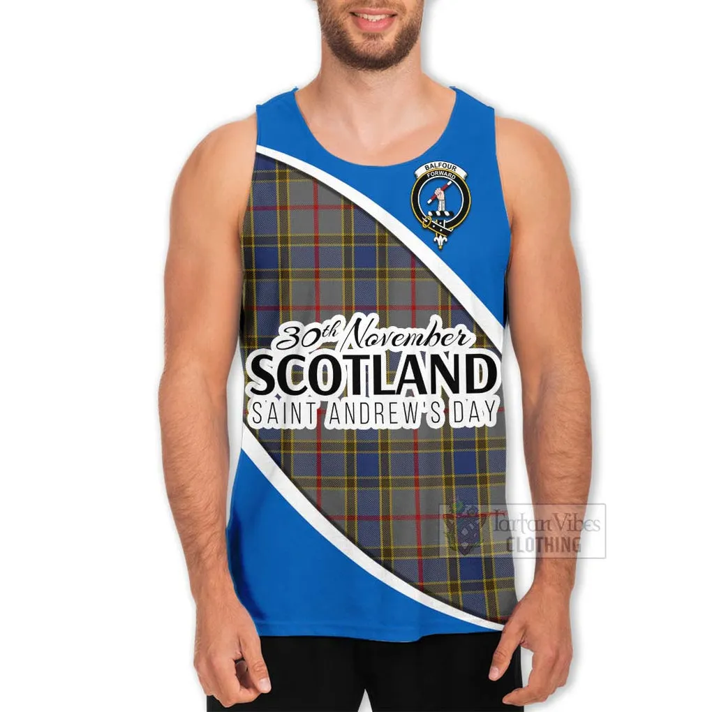 Balfour Family Crest Tartan Men's Tank Top Celebrate Saint Andrew's Day in Style