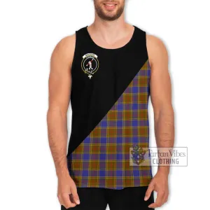 Balfour Tartan Men's Tank Top with Family Crest and Military Logo Style