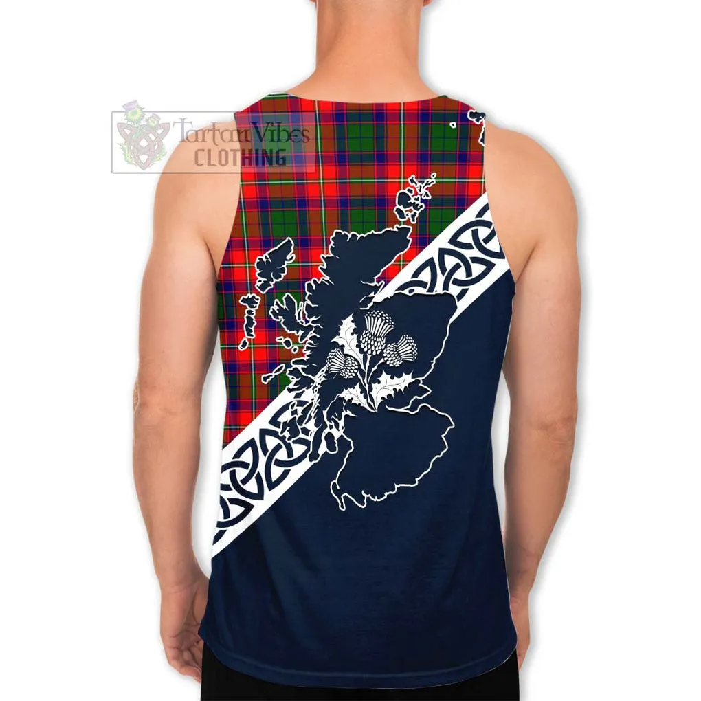 Belshes (Belsches) Tartan Men's Tank Top Featuring Thistle and Scotland Map