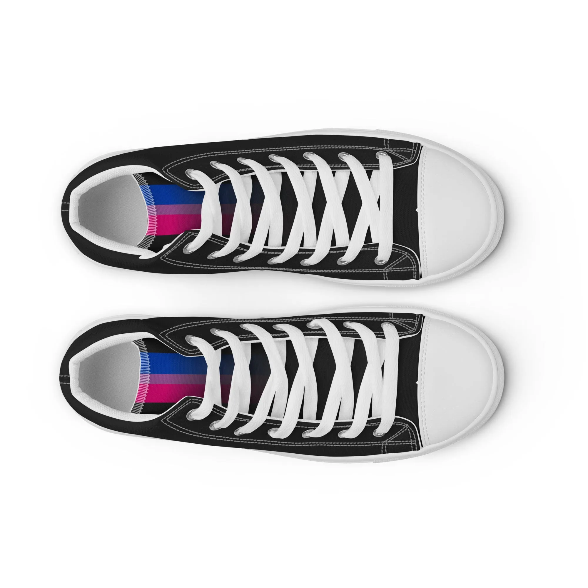 Bi Pride Black High Top Trainers (female sizes)