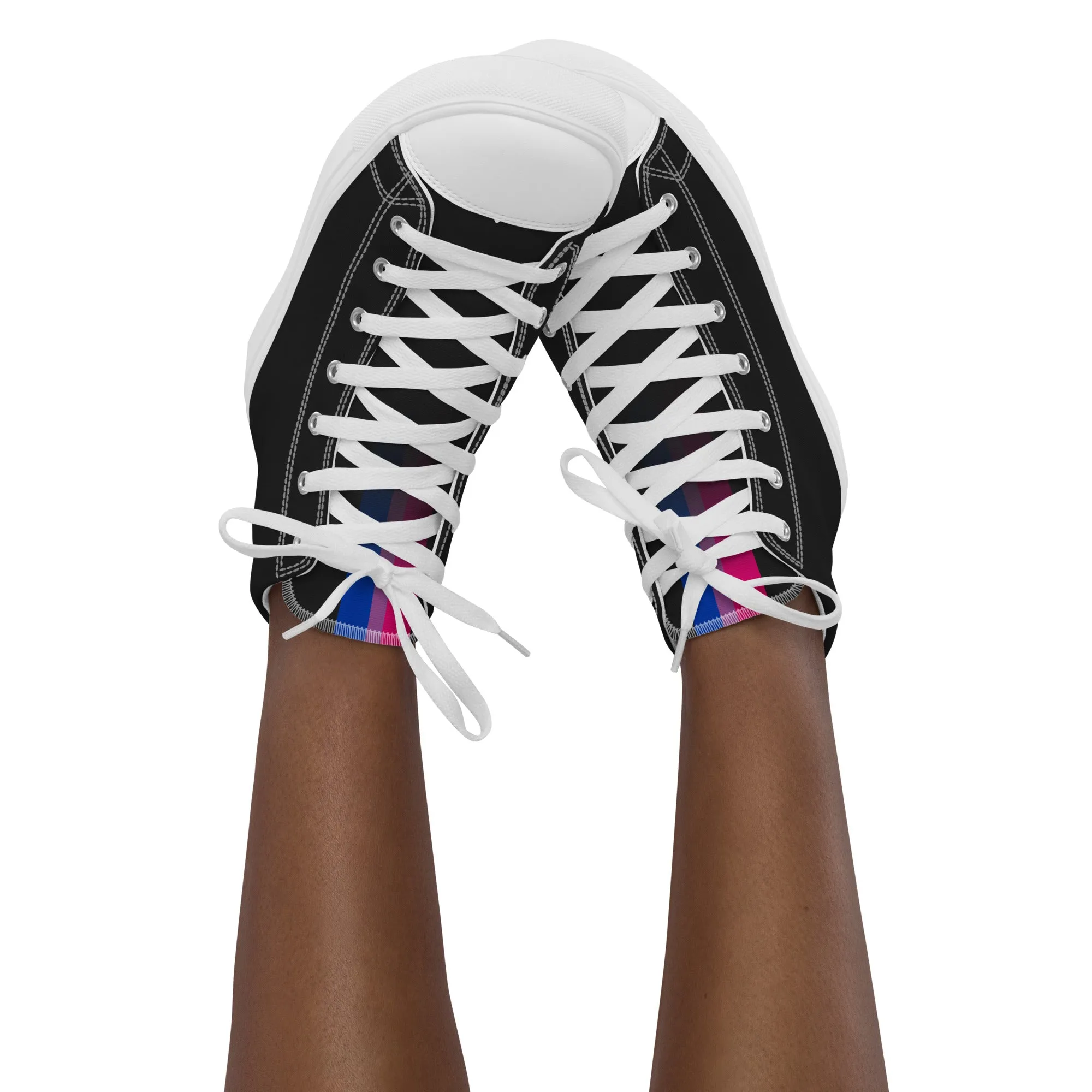 Bi Pride Black High Top Trainers (female sizes)