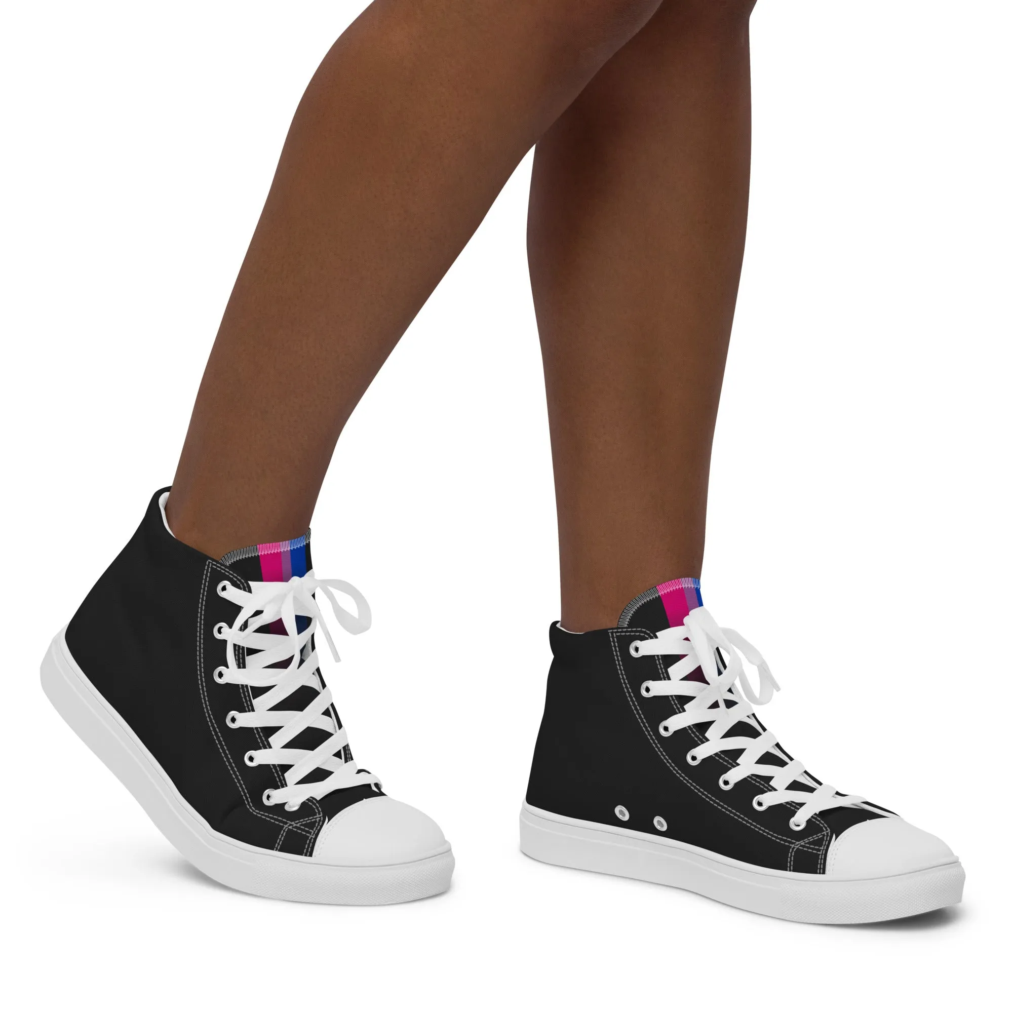 Bi Pride Black High Top Trainers (female sizes)