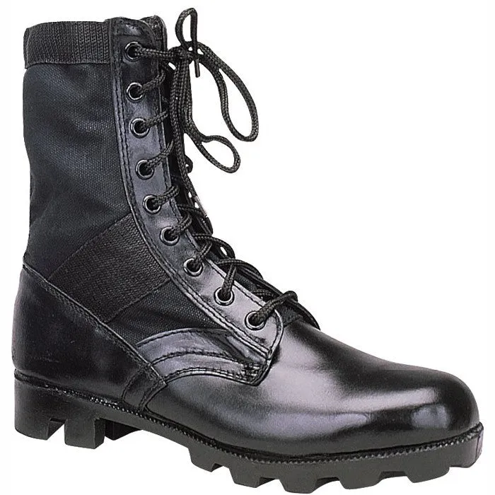 Black - Panama Sole GI Type Steel Toe Jungle Boots - Leather 8 in.