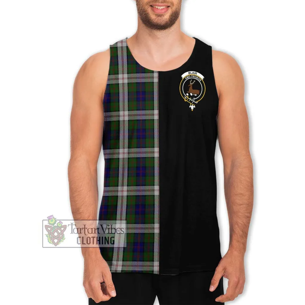 Blair Dress Tartan Men's Tank Top with Family Crest and Half Of Me Style