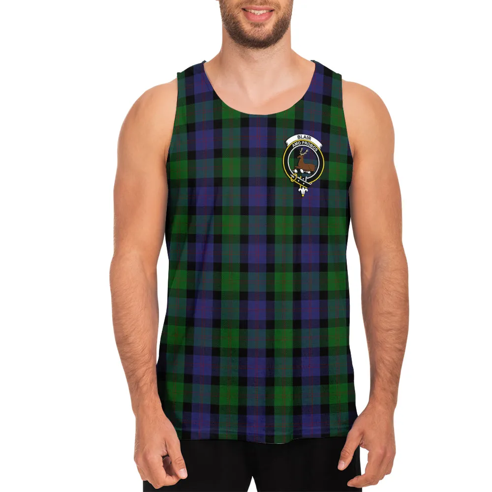 Blair Tartan Mens Tank Top with Family Crest