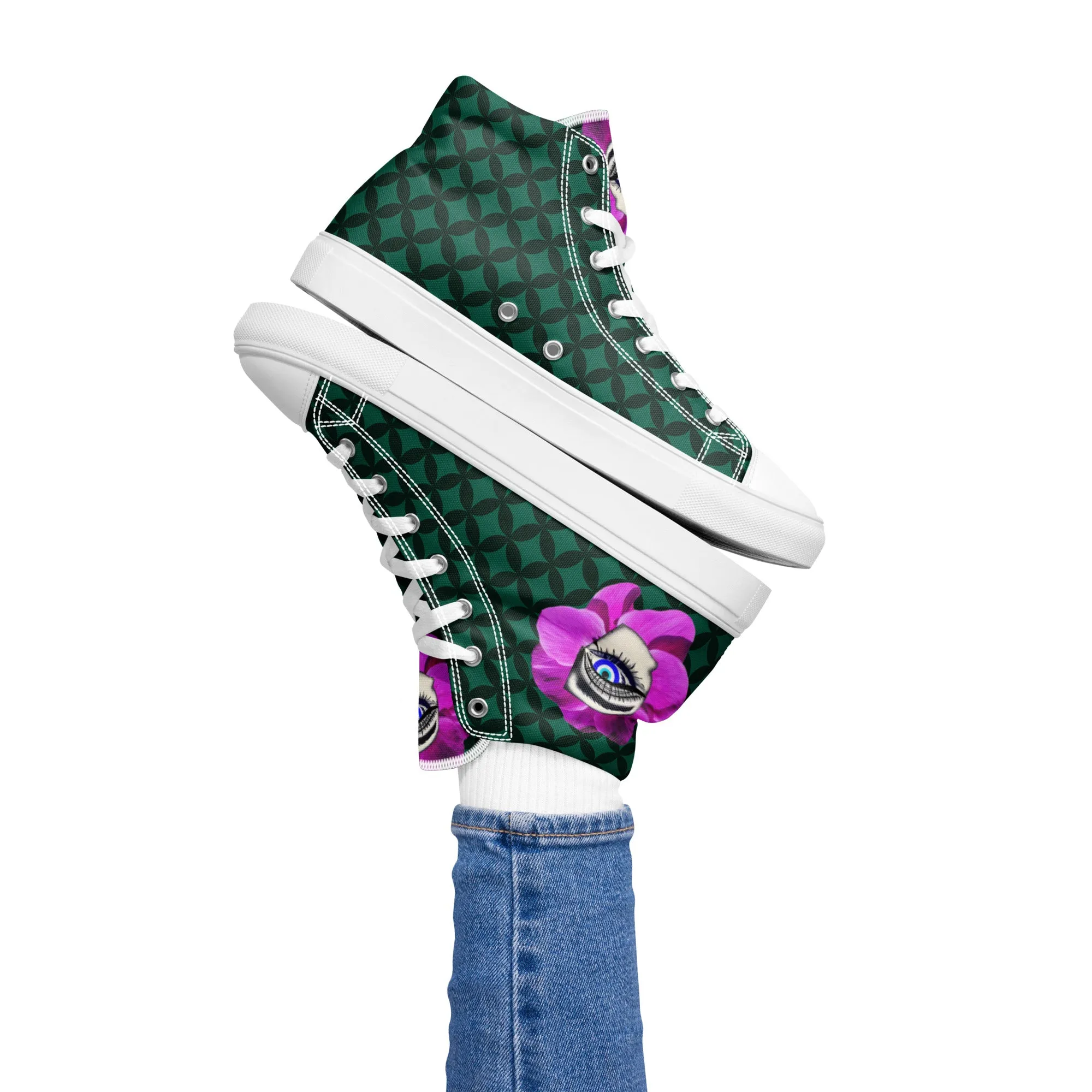 Bloom Eye Women’s high top canvas shoes