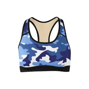 Blue Camo Sports Bra