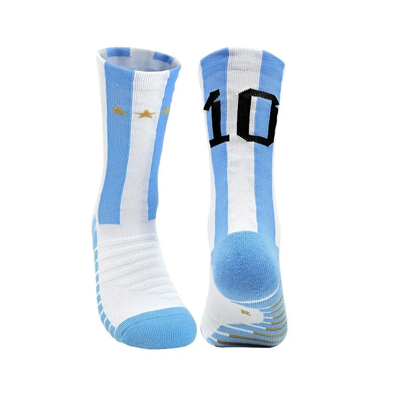 Blue Yellow Soccer Socks Fast-drying Breathable Non-Slip