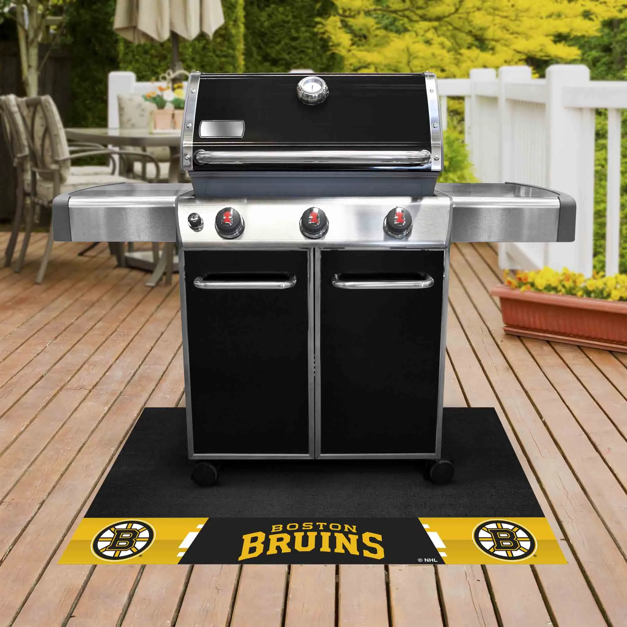 Boston Bruins Vinyl Grill Mat - 26in. x 42in.