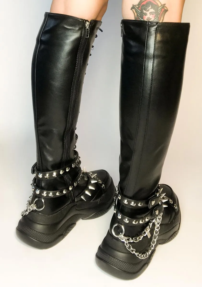 Braggin' Knee High Combat Boots