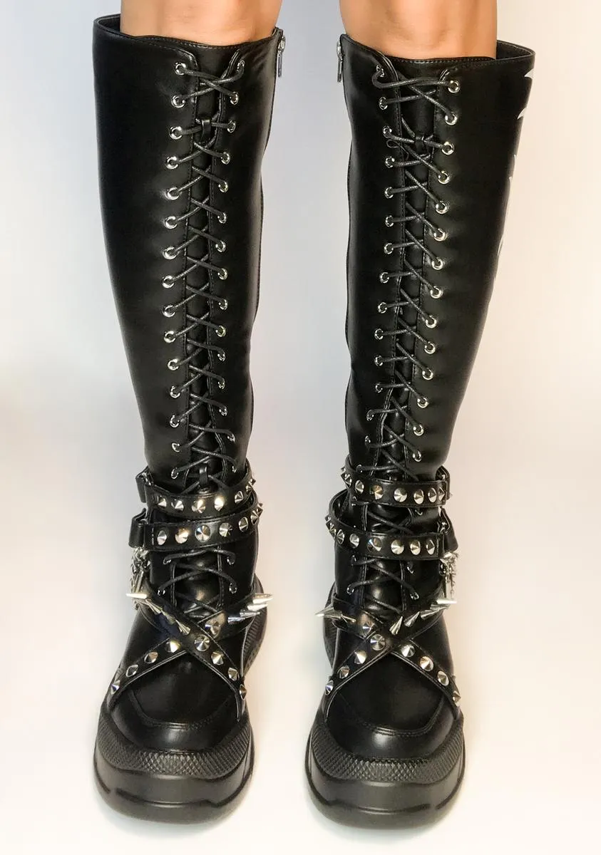 Braggin' Knee High Combat Boots