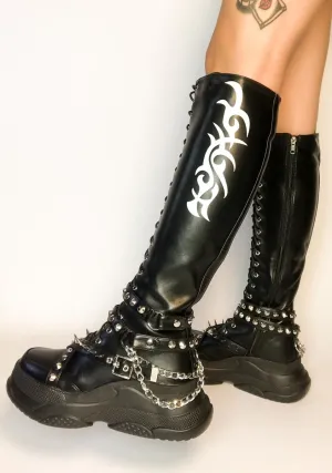 Braggin' Knee High Combat Boots