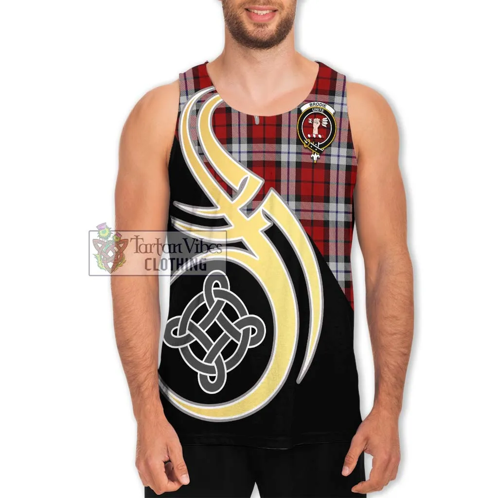 Brodie Dress Tartan Men's Tank Top with Family Crest and Celtic Symbol Style