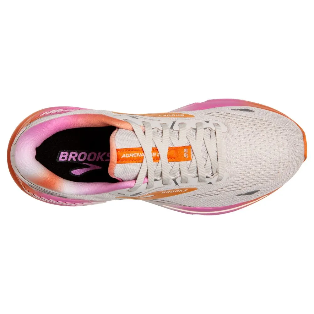 'Brooks' Women's Adrenaline GTS 23 - White Sand / Sunset / Fuchsia