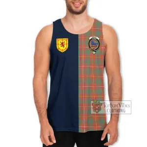 Bruce Ancient Tartan Men's Tank Top Alba with Scottish Lion Royal Arm Half Style