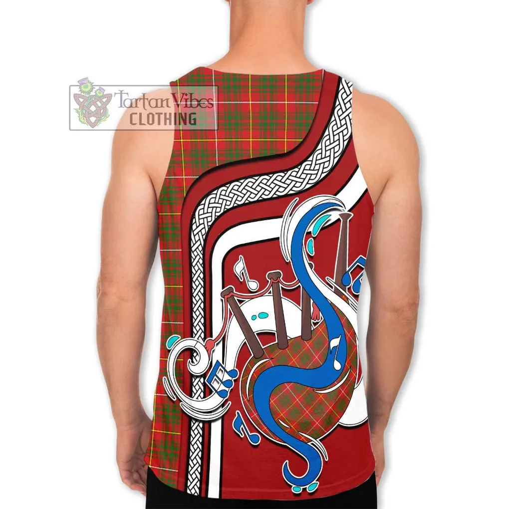 Bruce Modern Tartan Men's Tank Top with Epic Bagpipe Style