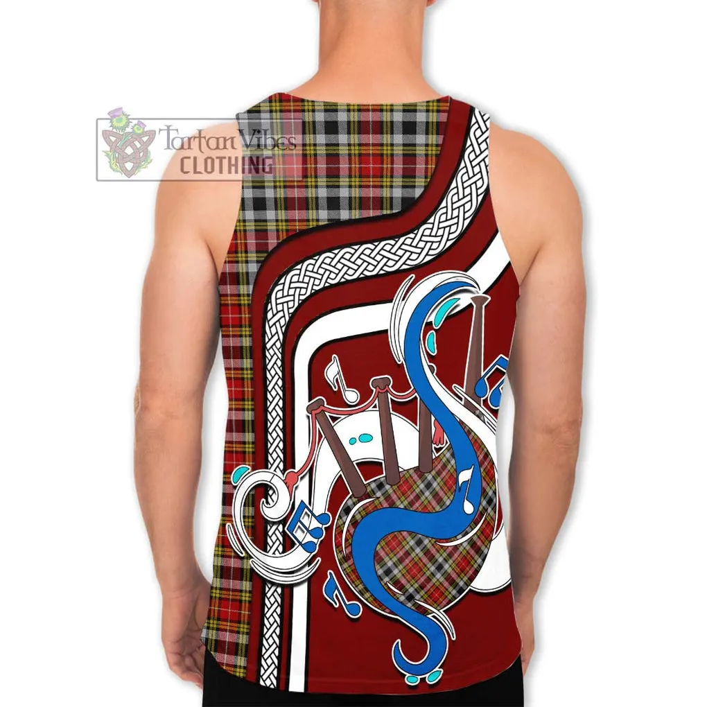 Buchanan Old Dress Tartan Men's Tank Top with Epic Bagpipe Style