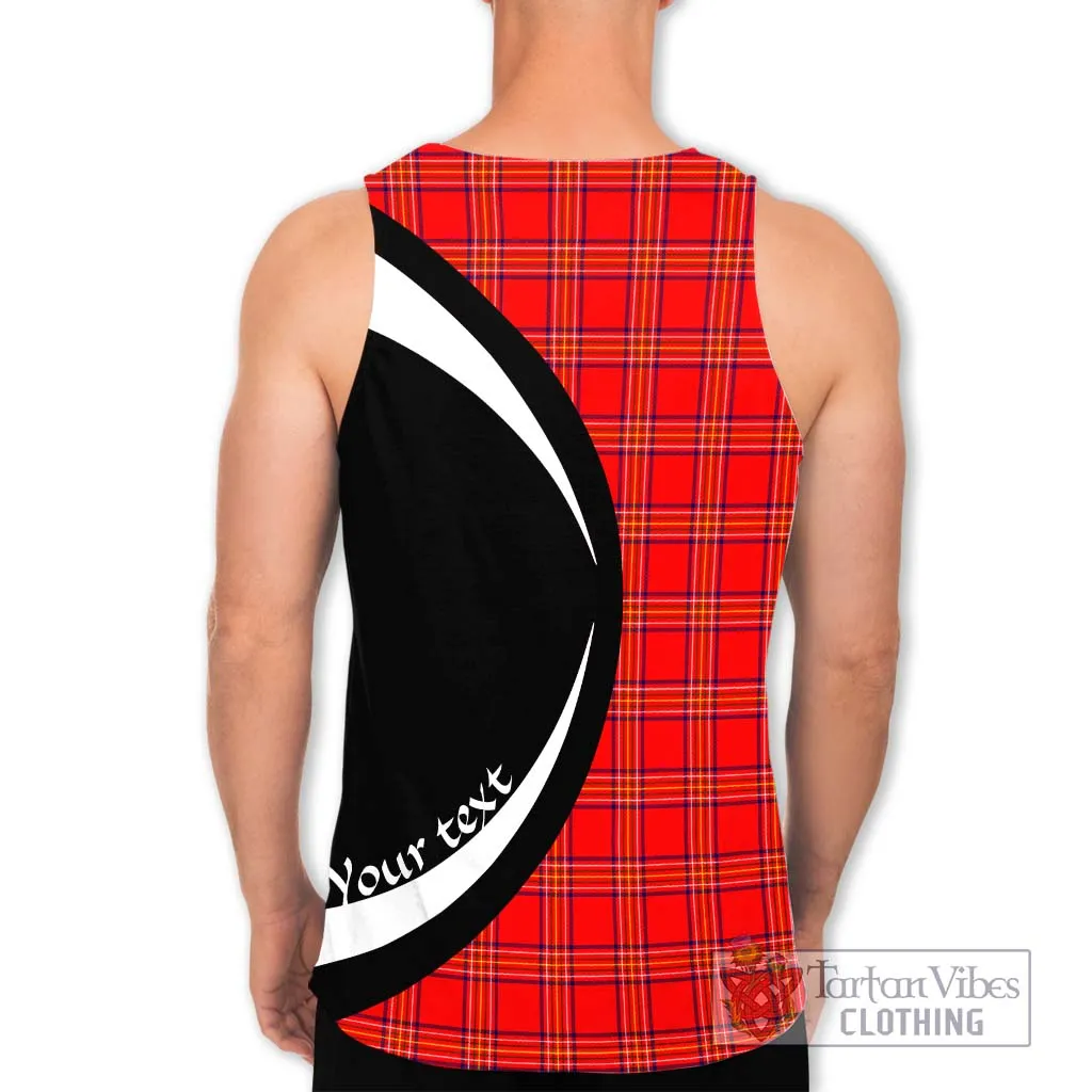 Burnett Modern Tartan Men's Tank Top with Family Crest Circle Style