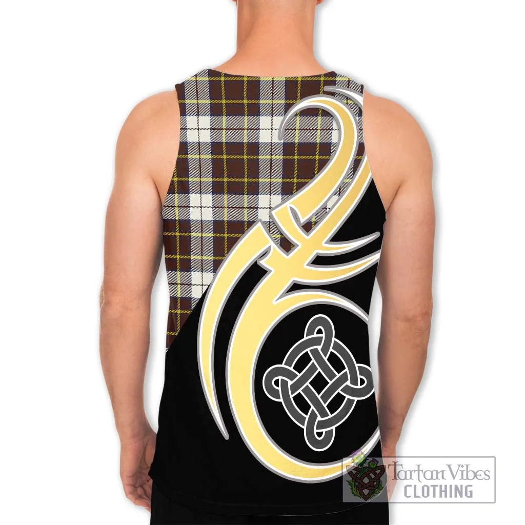 Burns Battalion Weathered Tartan Men's Tank Top with Family Crest and Celtic Symbol Style