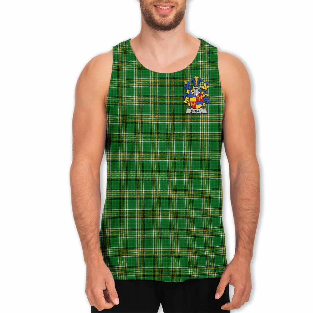 Butler Irish Clan Tartan Men's Tank Top with Coat of Arms