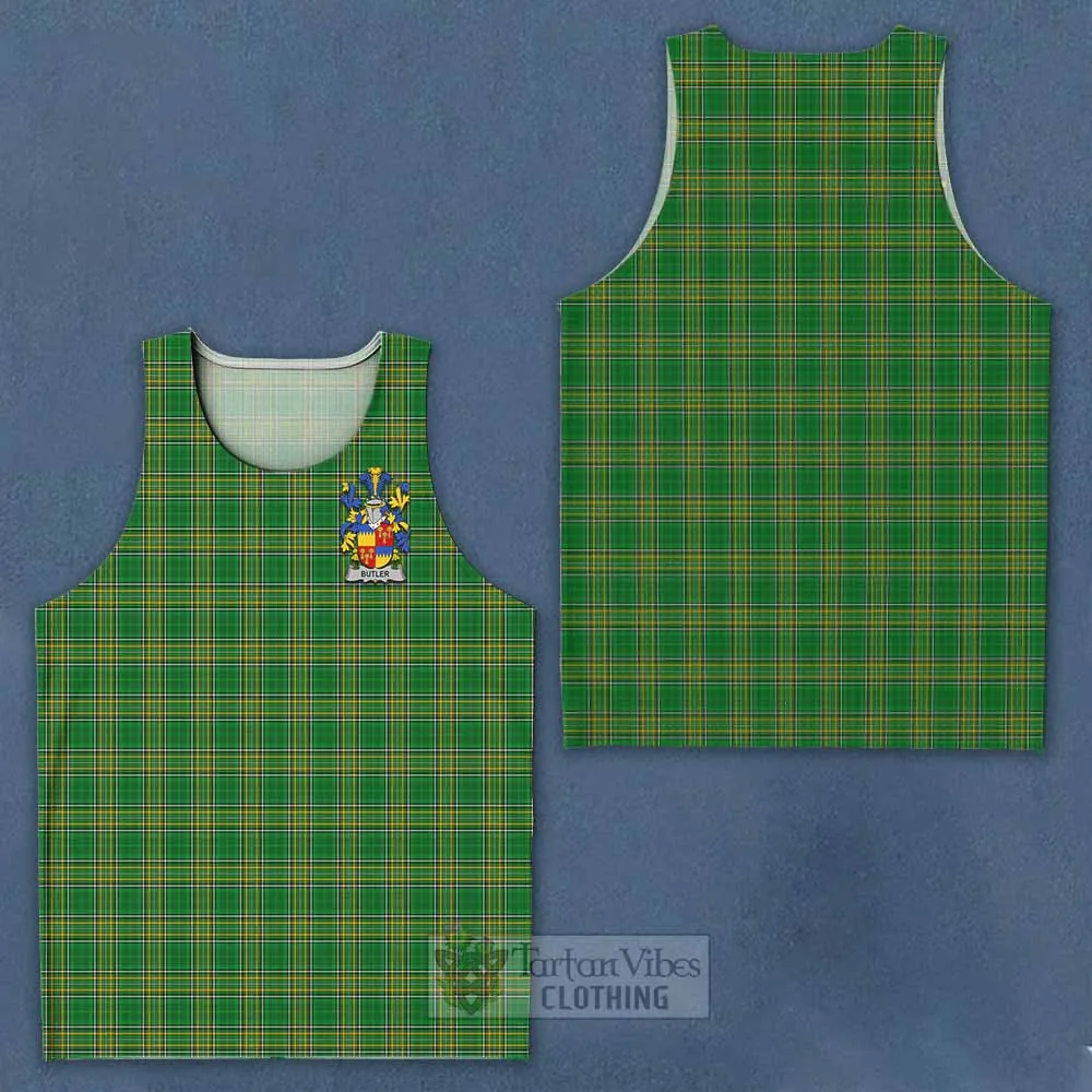 Butler Irish Clan Tartan Men's Tank Top with Coat of Arms