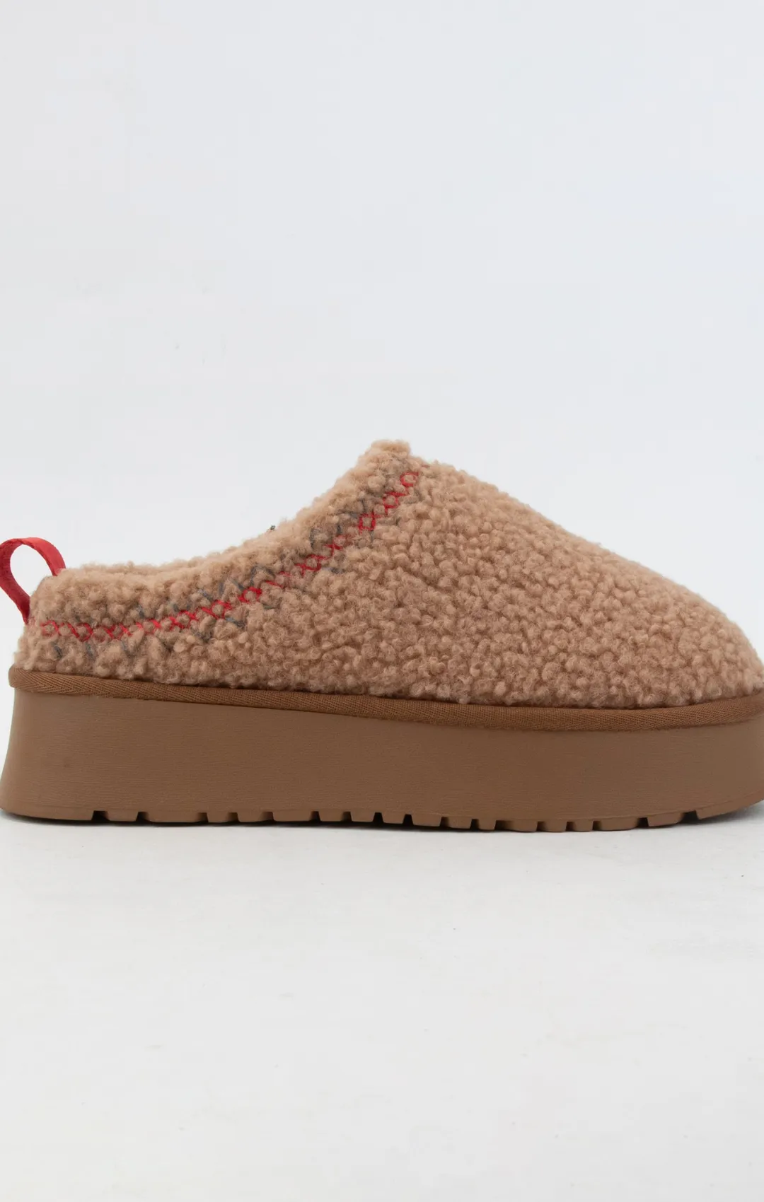 Camel Isaac Sherpa Fur Platform Slippers