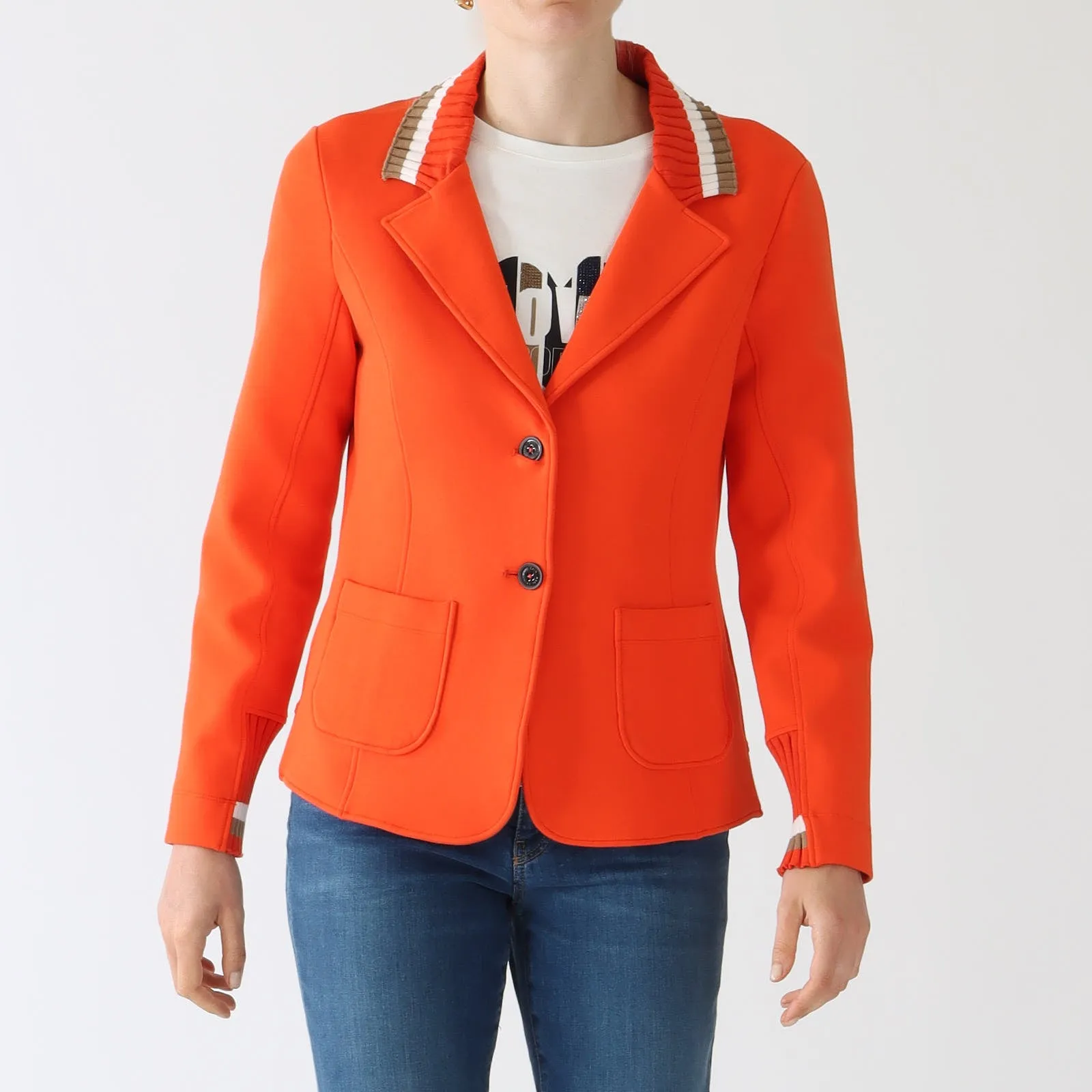 Campari Sports Knit Trim Jersey Blazer