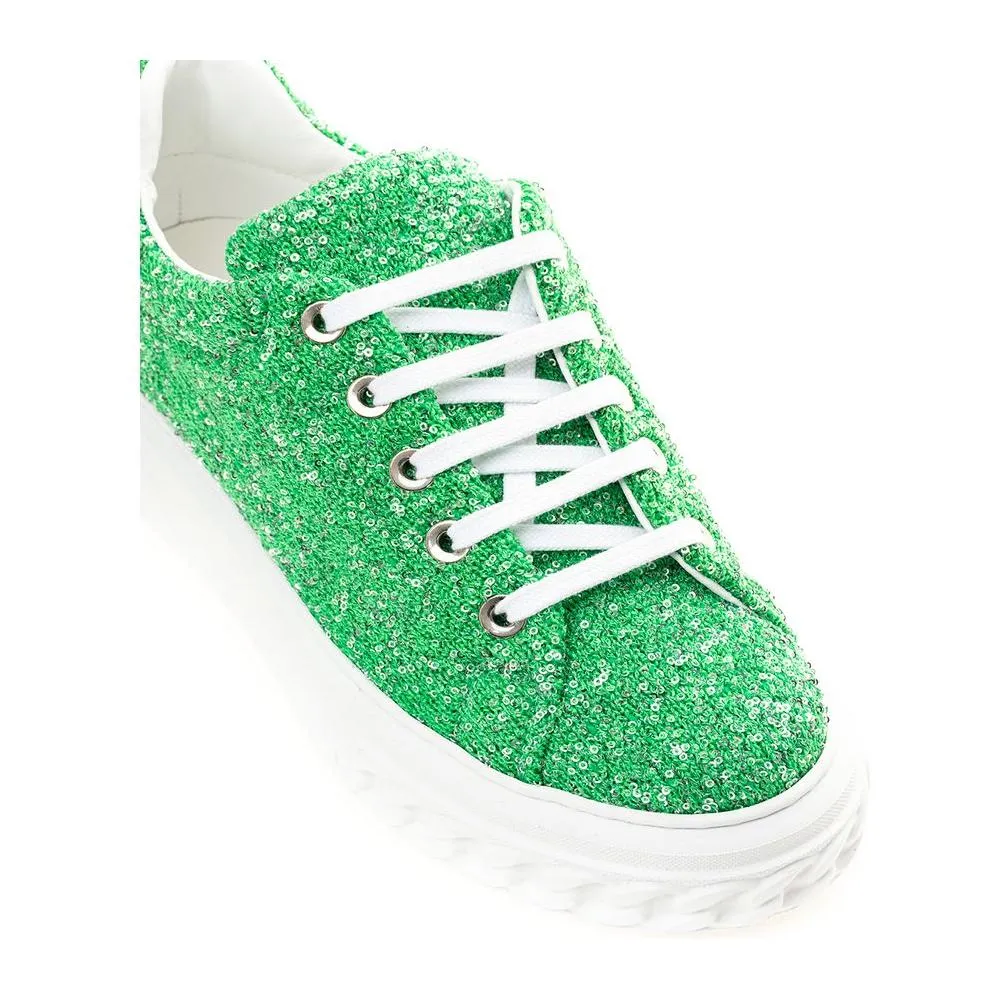 Casadei Emerald Elegance Leather Sneakers