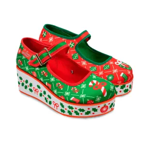 Chocolaticas® Cozy Christmas Women's Mary Jane Platform