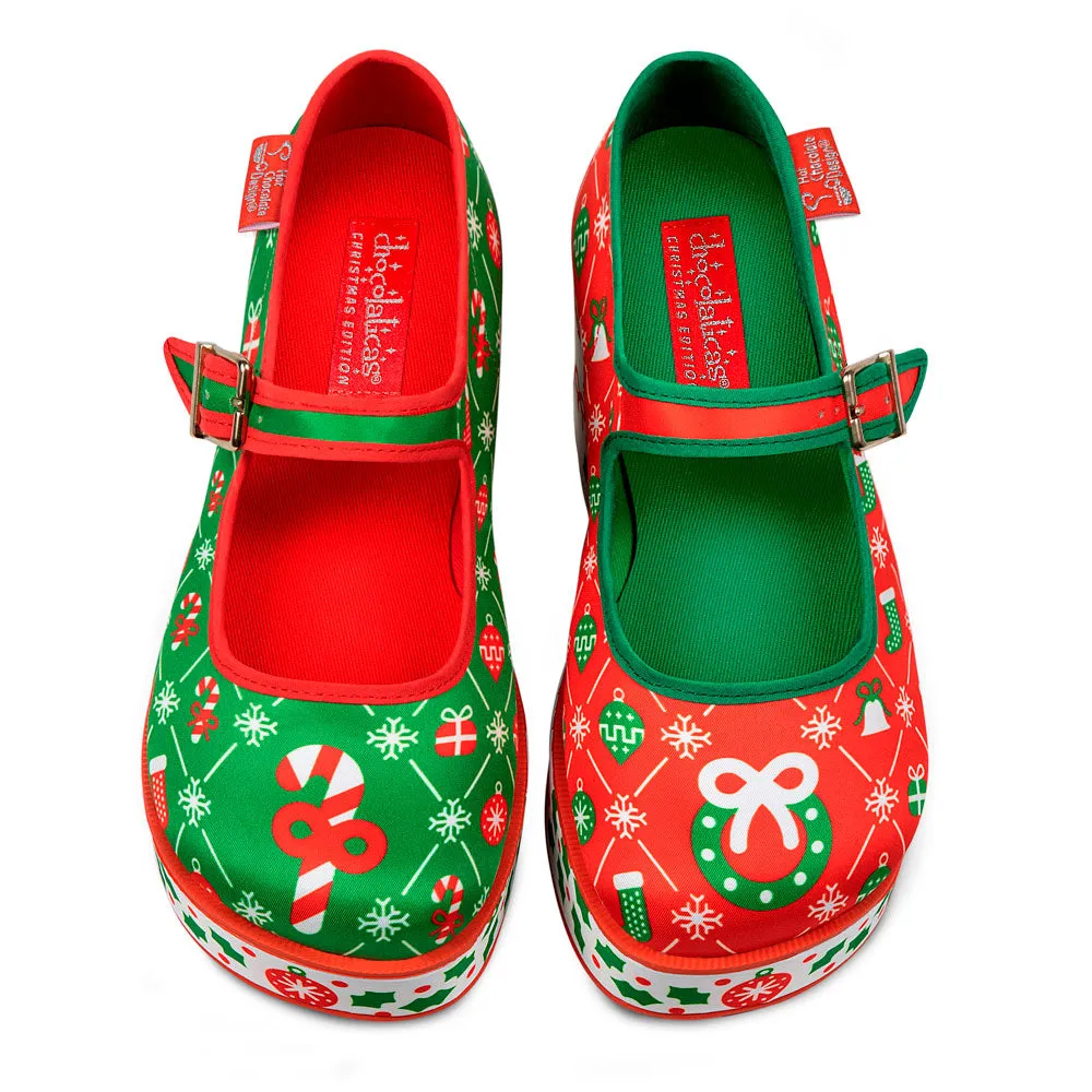 Chocolaticas® Cozy Christmas Women's Mary Jane Platform