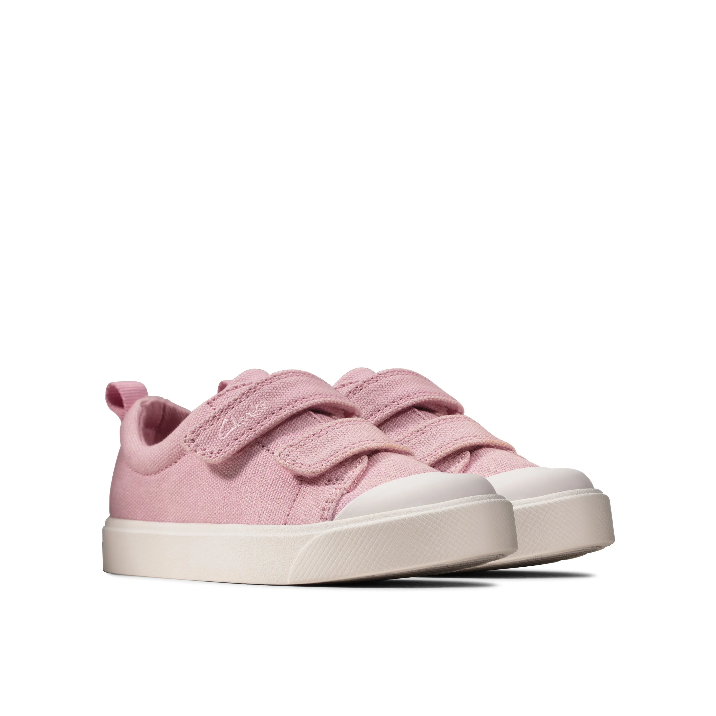 Clarks City Bright T Girls Pink Canvas Shoe