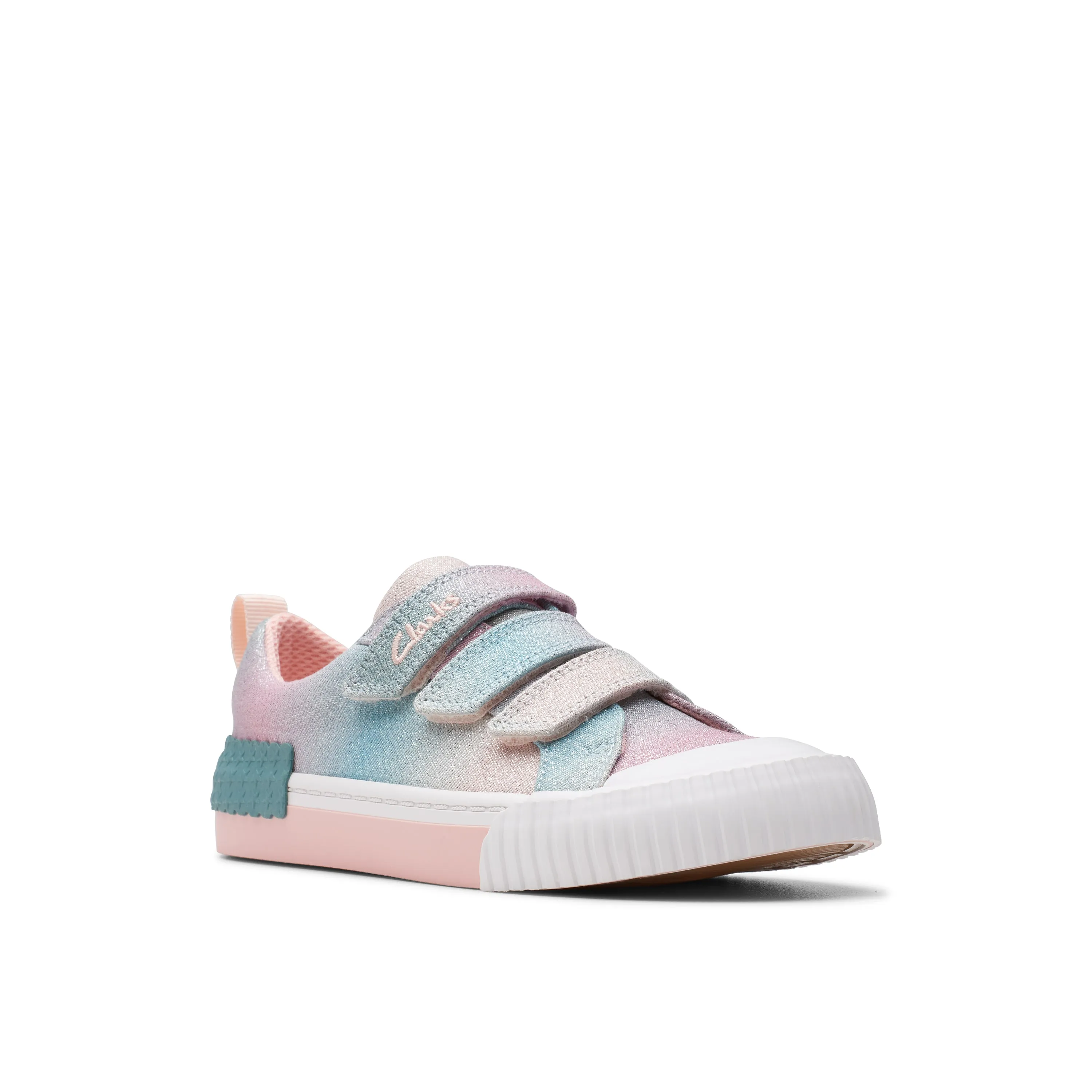 Clarks Foxing Brill K Girls Pastel Canvas Shoe