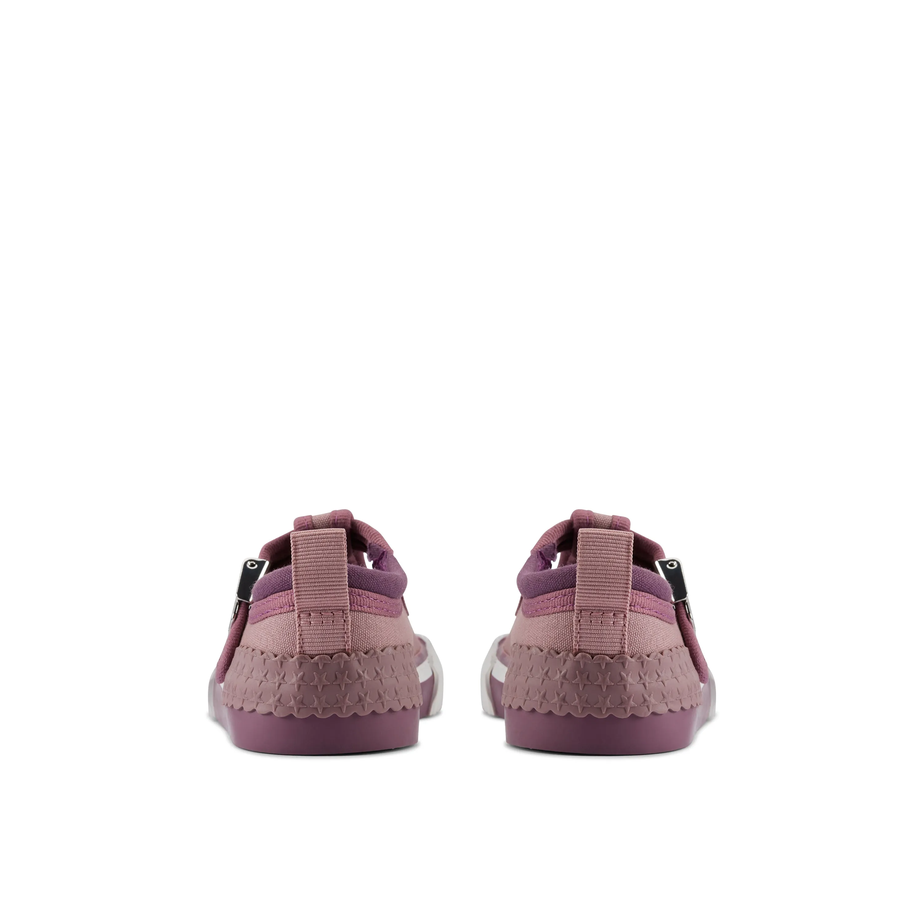 Clarks Foxing Pet T Girls Dusty Pink Kitten T-Bar Canvas Shoe