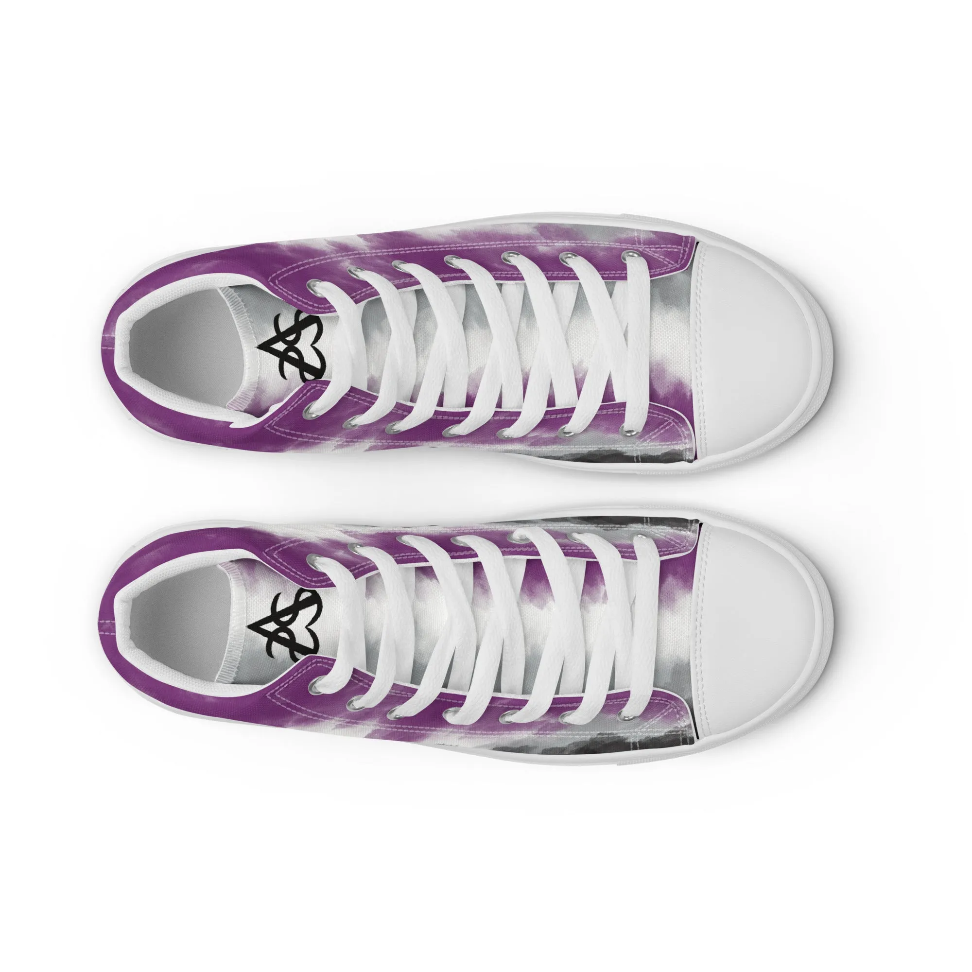 Cloudy Asexual High Top Canvas Shoes (Fem Sizing)