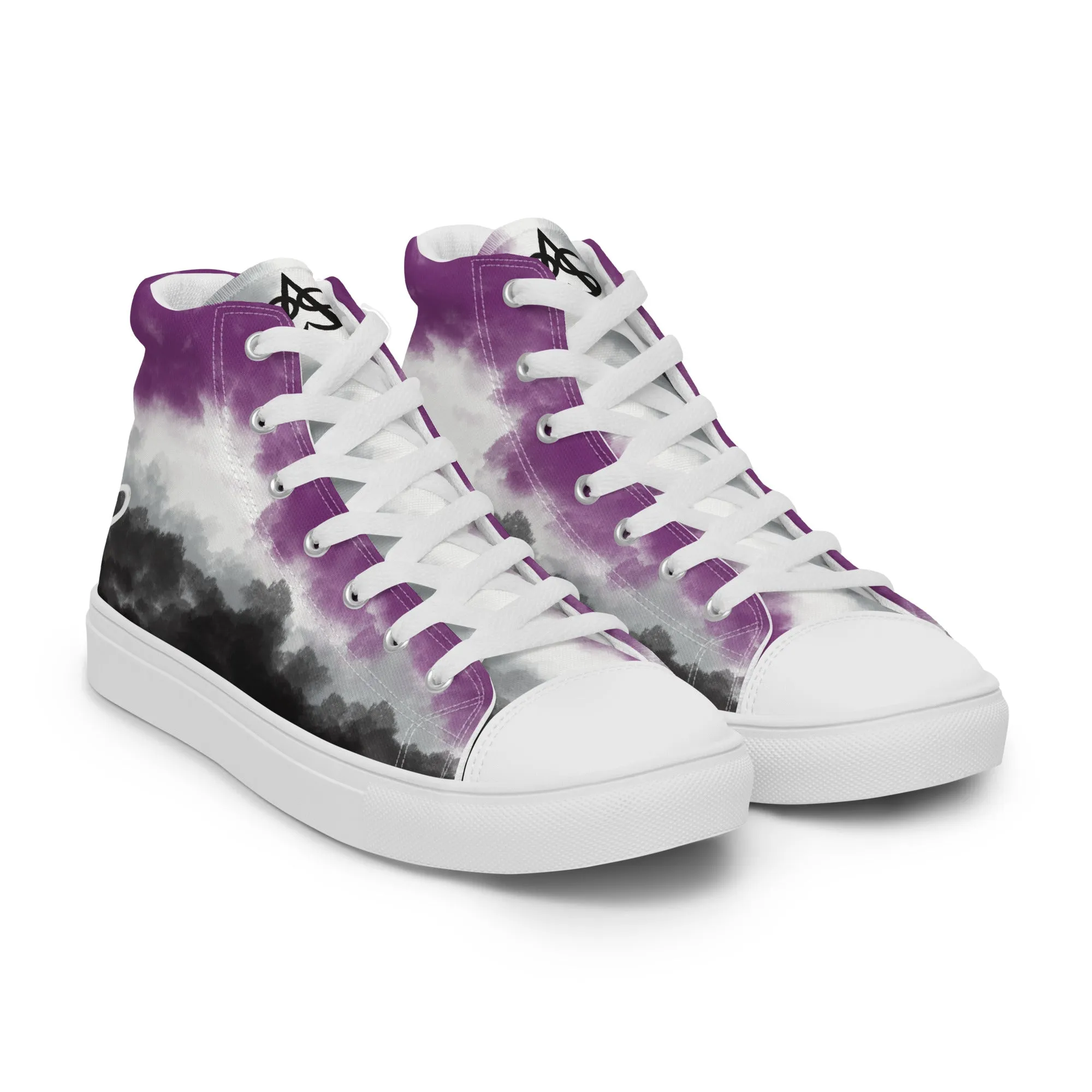 Cloudy Asexual High Top Canvas Shoes (Fem Sizing)