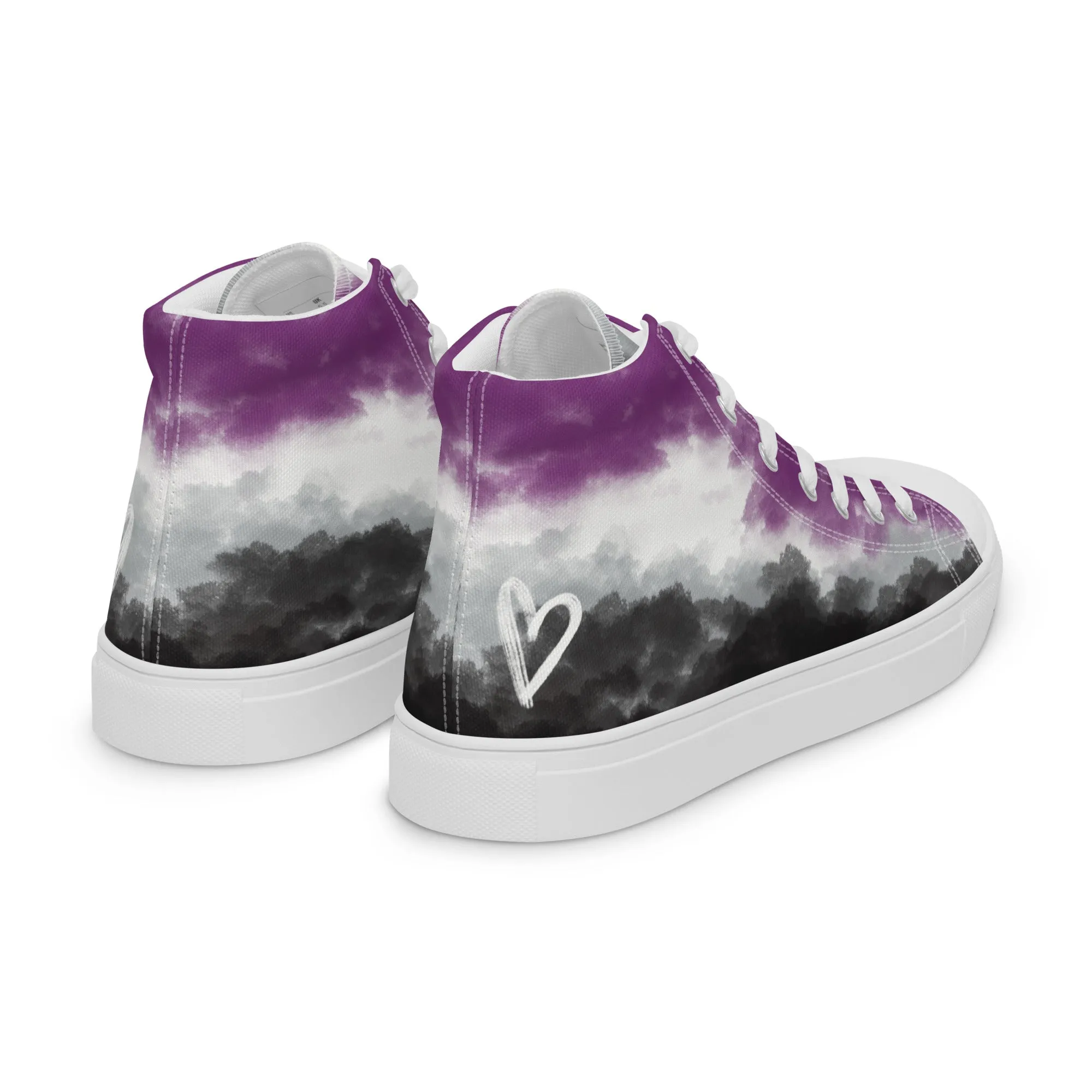 Cloudy Asexual High Top Canvas Shoes (Fem Sizing)