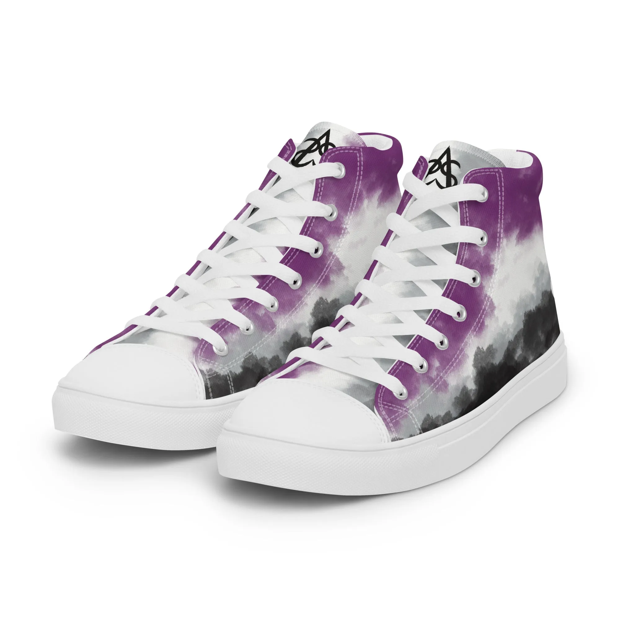 Cloudy Asexual High Top Canvas Shoes (Fem Sizing)