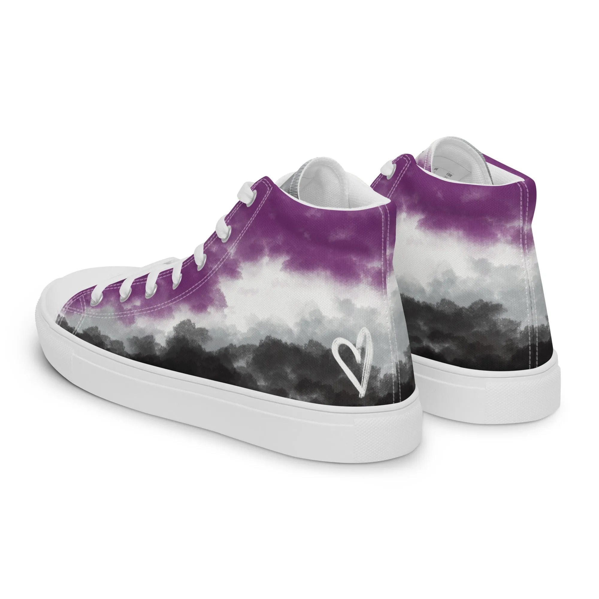 Cloudy Asexual High Top Canvas Shoes (Fem Sizing)