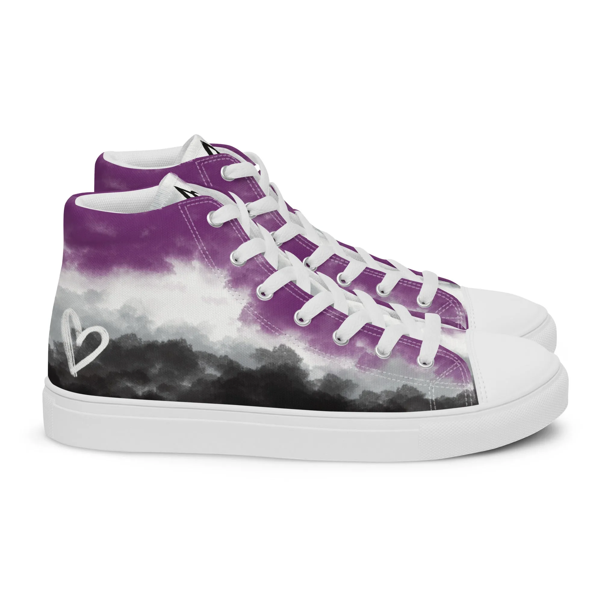 Cloudy Asexual High Top Canvas Shoes (Fem Sizing)