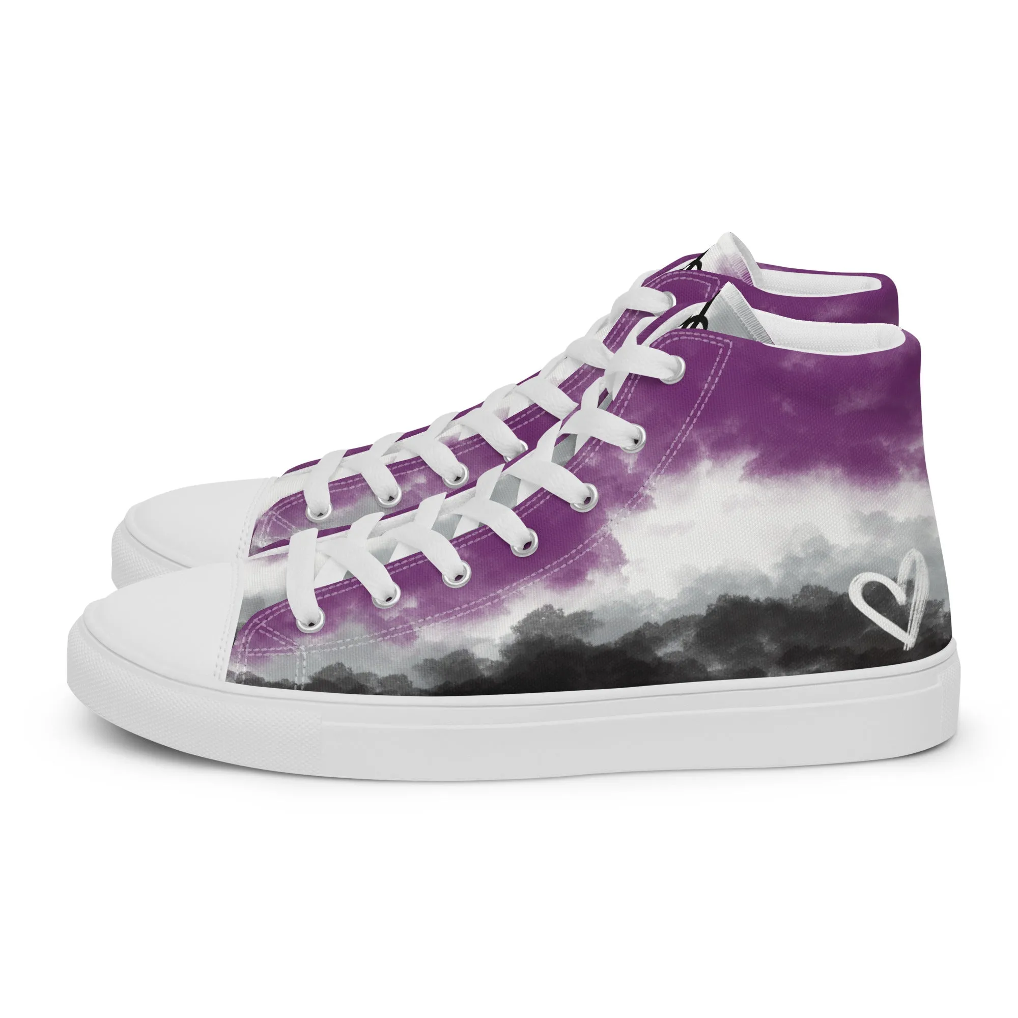 Cloudy Asexual High Top Canvas Shoes (Fem Sizing)