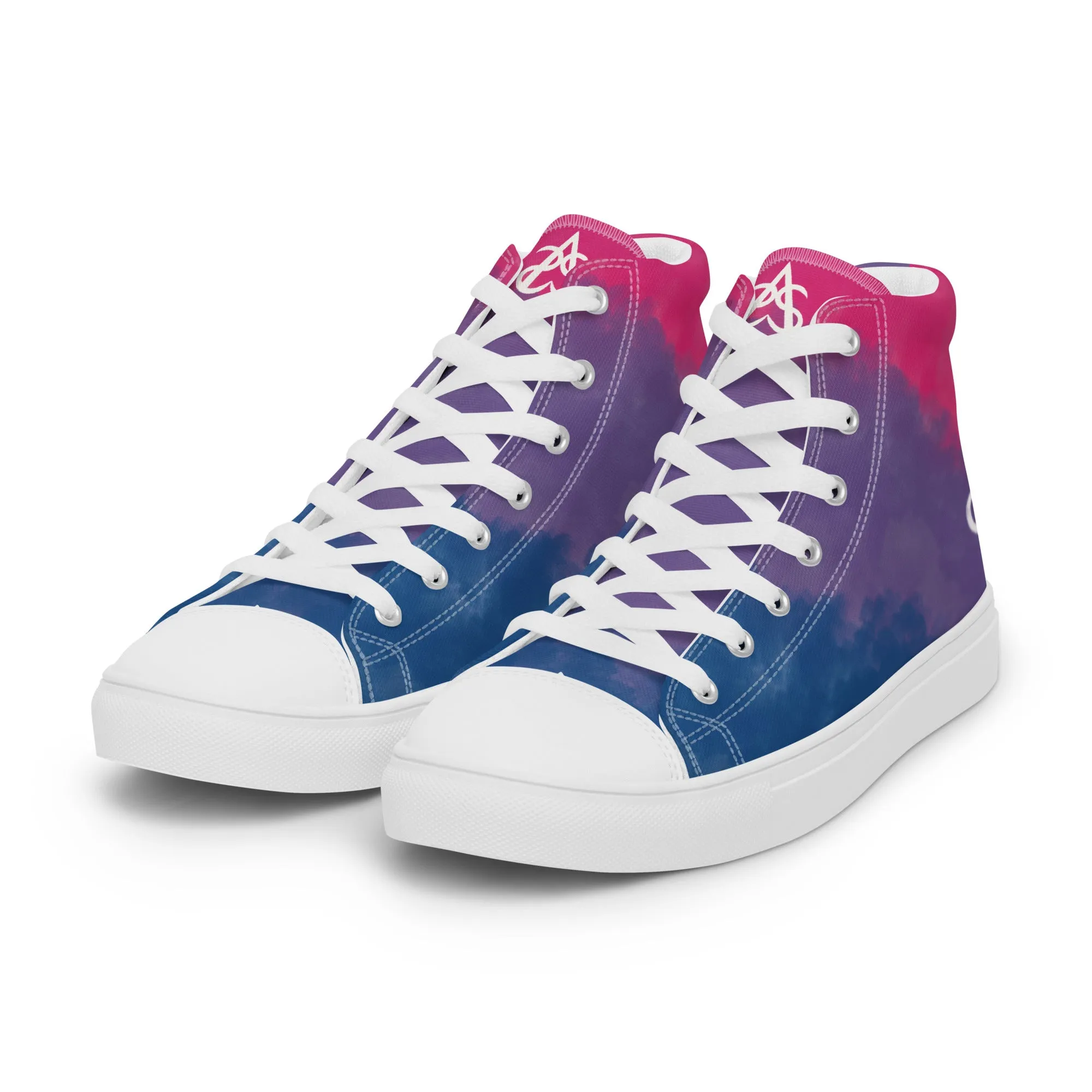 Cloudy Bisexual High Top Canvas Shoes (Fem Sizing)