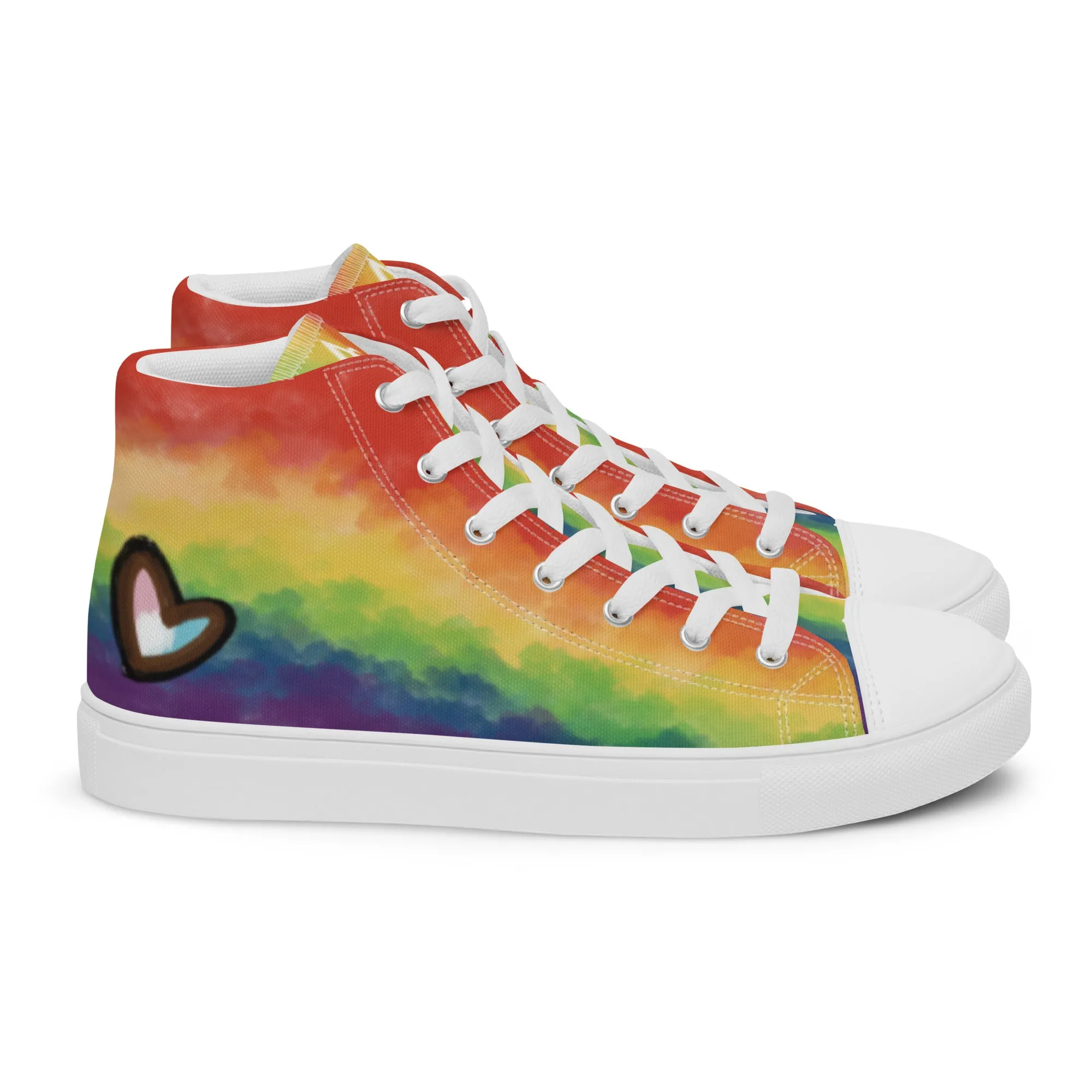 Cloudy Inclusive Pride High Top Canvas Shoes (Fem Sizing)