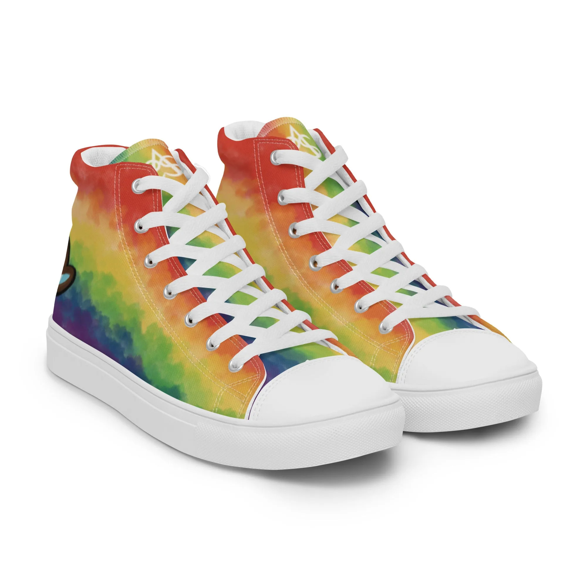 Cloudy Inclusive Pride High Top Canvas Shoes (Fem Sizing)