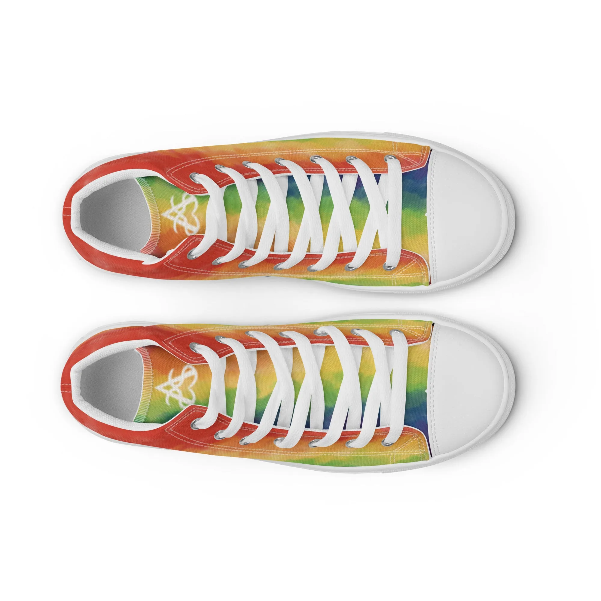 Cloudy Inclusive Pride High Top Canvas Shoes (Fem Sizing)