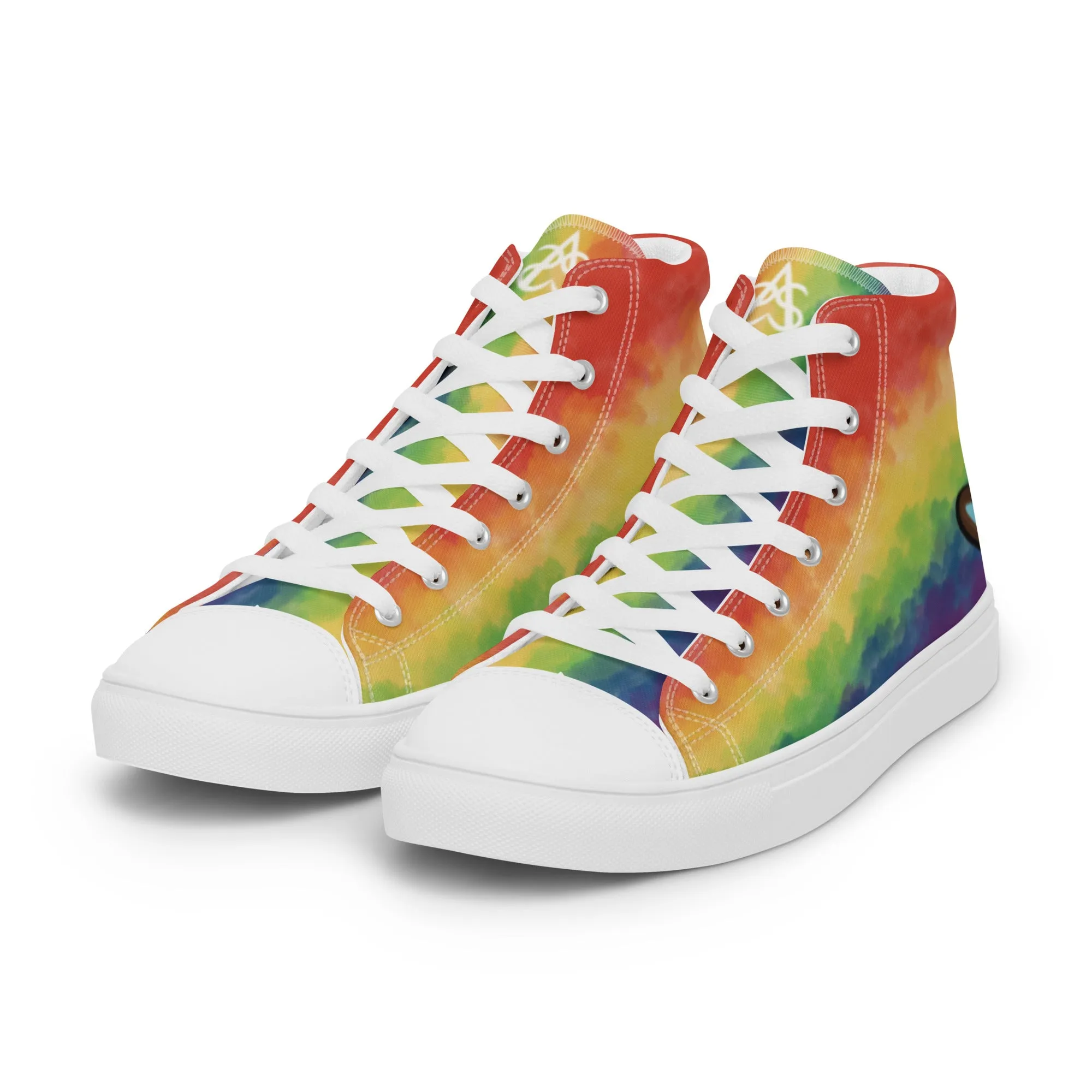 Cloudy Inclusive Pride High Top Canvas Shoes (Fem Sizing)