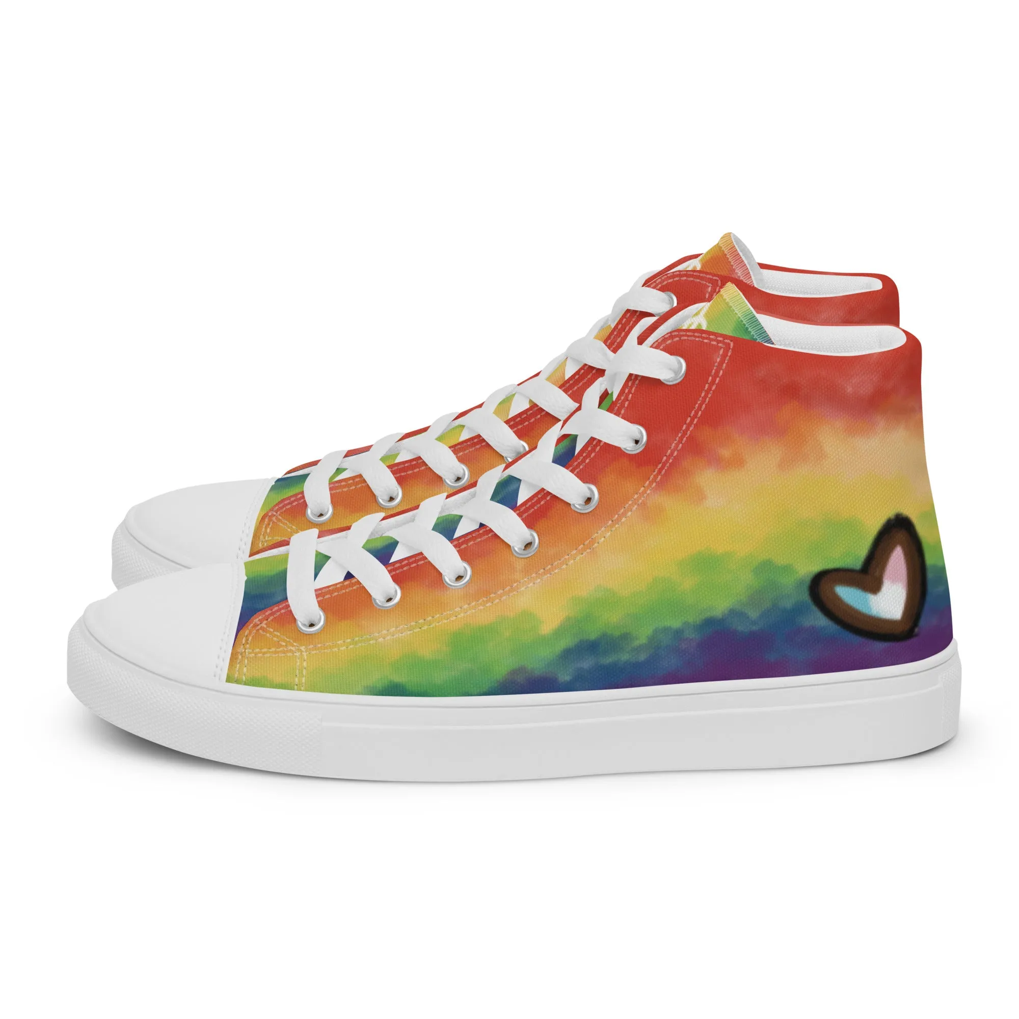 Cloudy Inclusive Pride High Top Canvas Shoes (Fem Sizing)