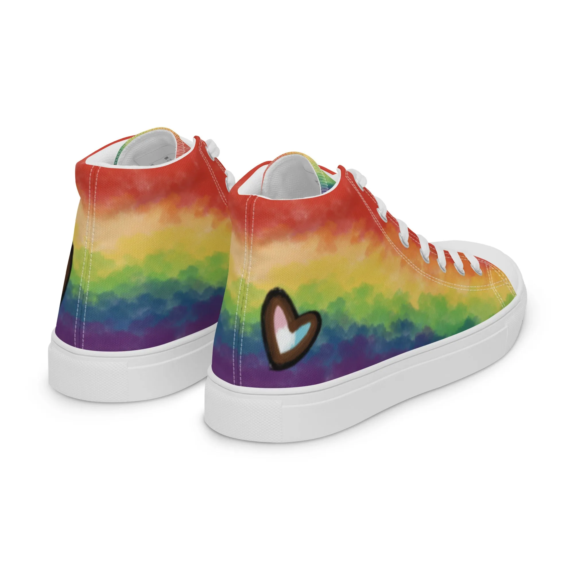 Cloudy Inclusive Pride High Top Canvas Shoes (Fem Sizing)