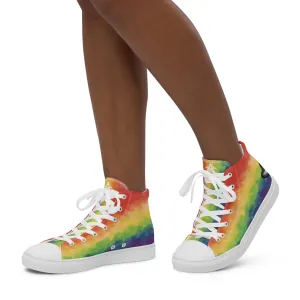 Cloudy Inclusive Pride High Top Canvas Shoes (Fem Sizing)