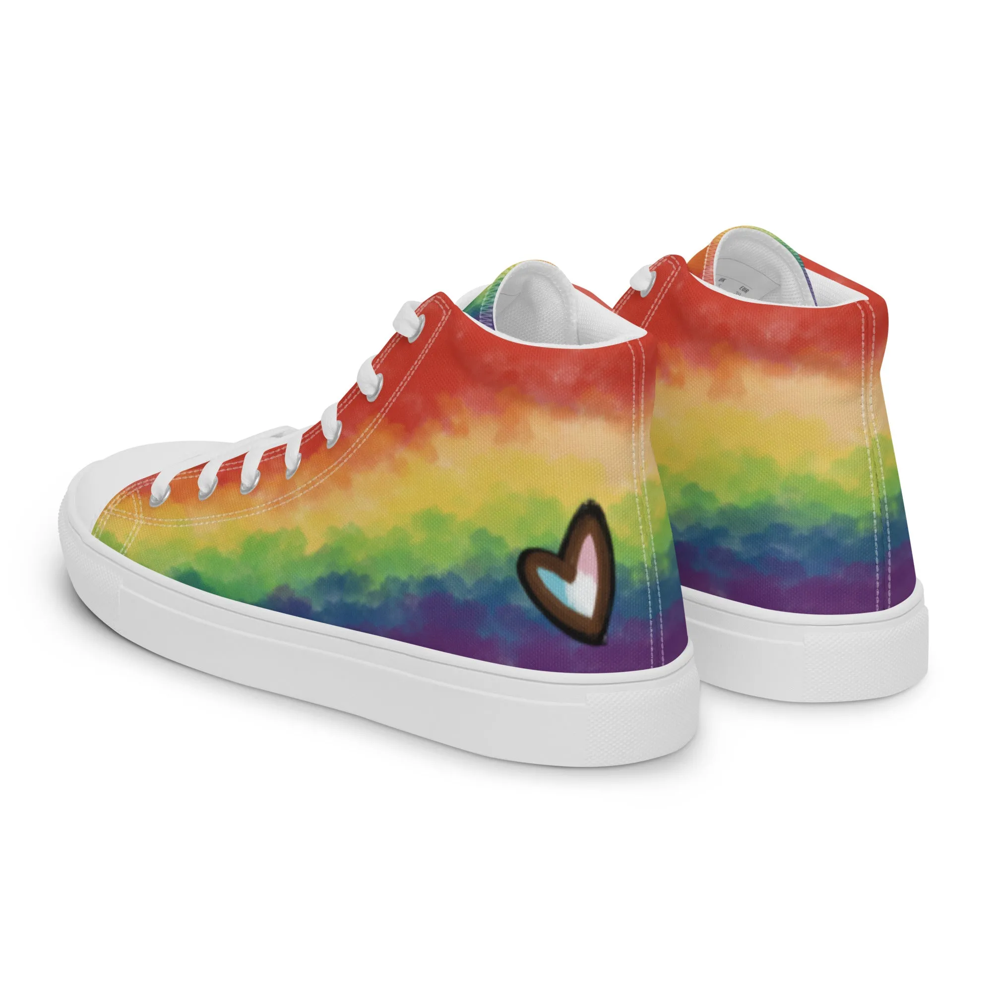 Cloudy Inclusive Pride High Top Canvas Shoes (Fem Sizing)