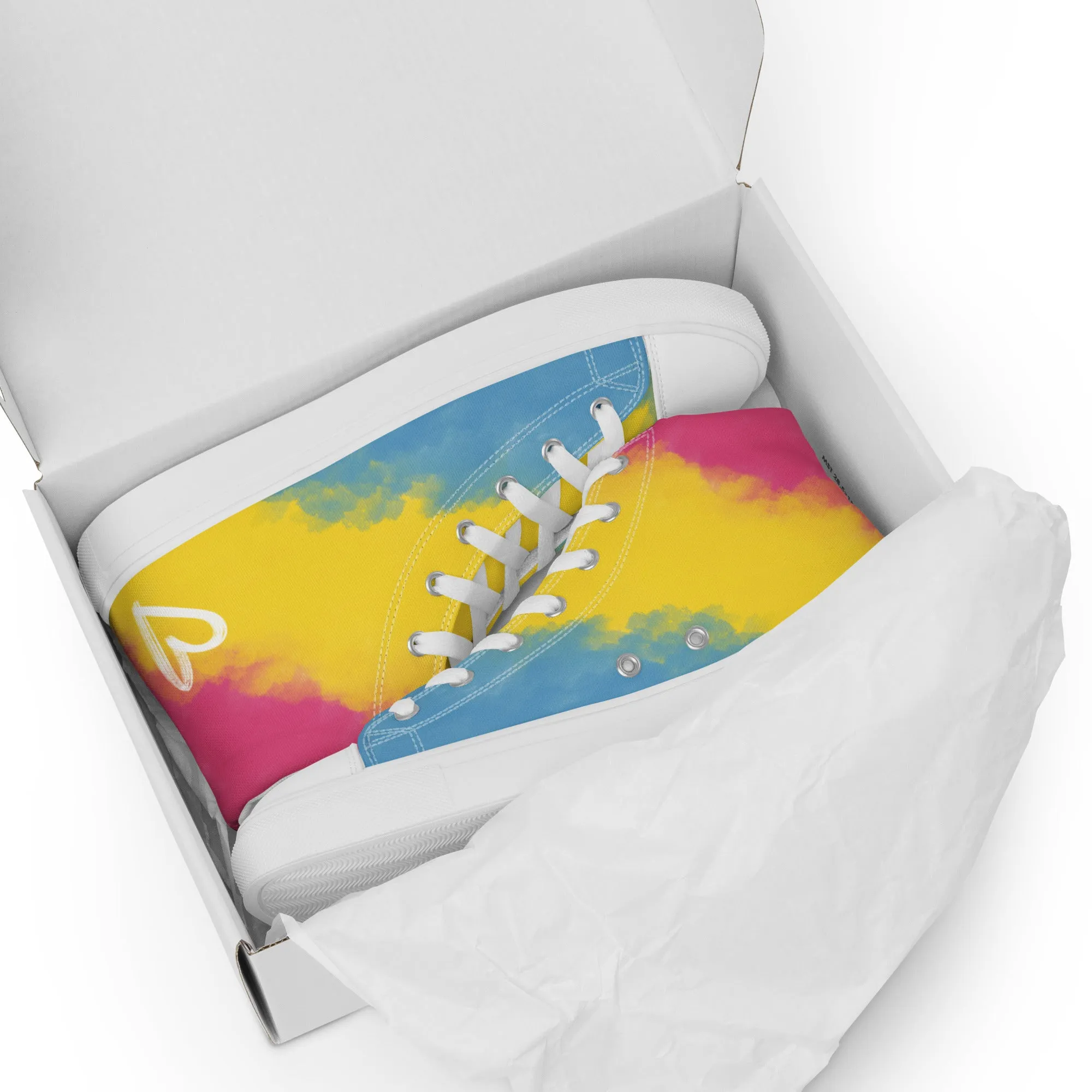 Cloudy Pansexual High Top Canvas Shoes (Masc Sizing)